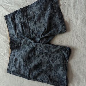 Blue Floral Print Shorts